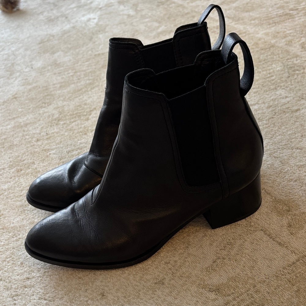 Rag and bone walker Black Leather Ankle Boots